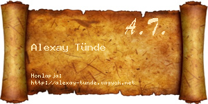 Alexay Tünde névjegykártya